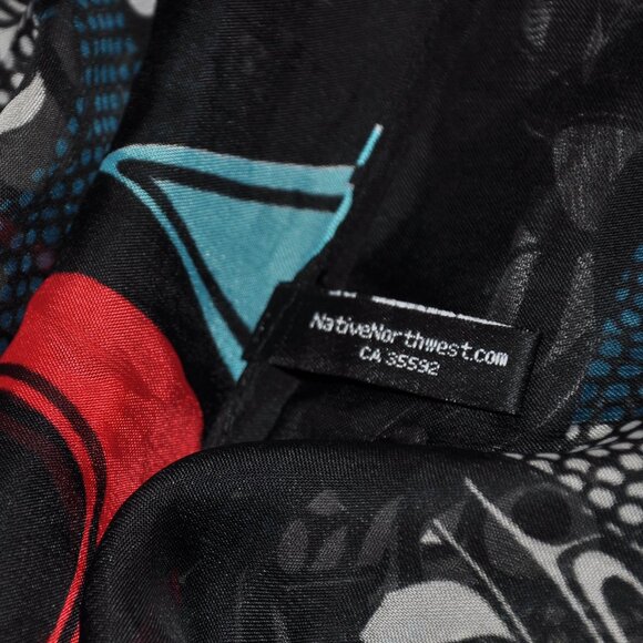 Native Northwest Sheer Wrap Salmon Motif Artist Kwiaahwah Jones - Picture 9 of 10